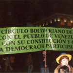 PANCARTA CIRCULO BOLIVARIANO EN MADRID